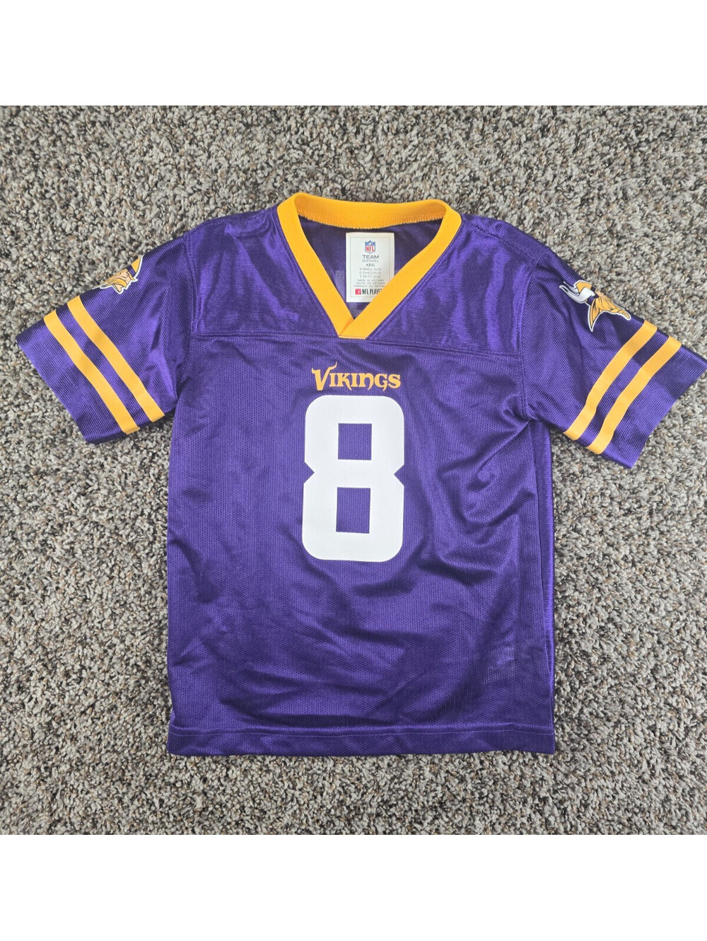 Minnesota Vikings Kirk Cousins Jersey Youth Boys XS Purple NFL Football EUC